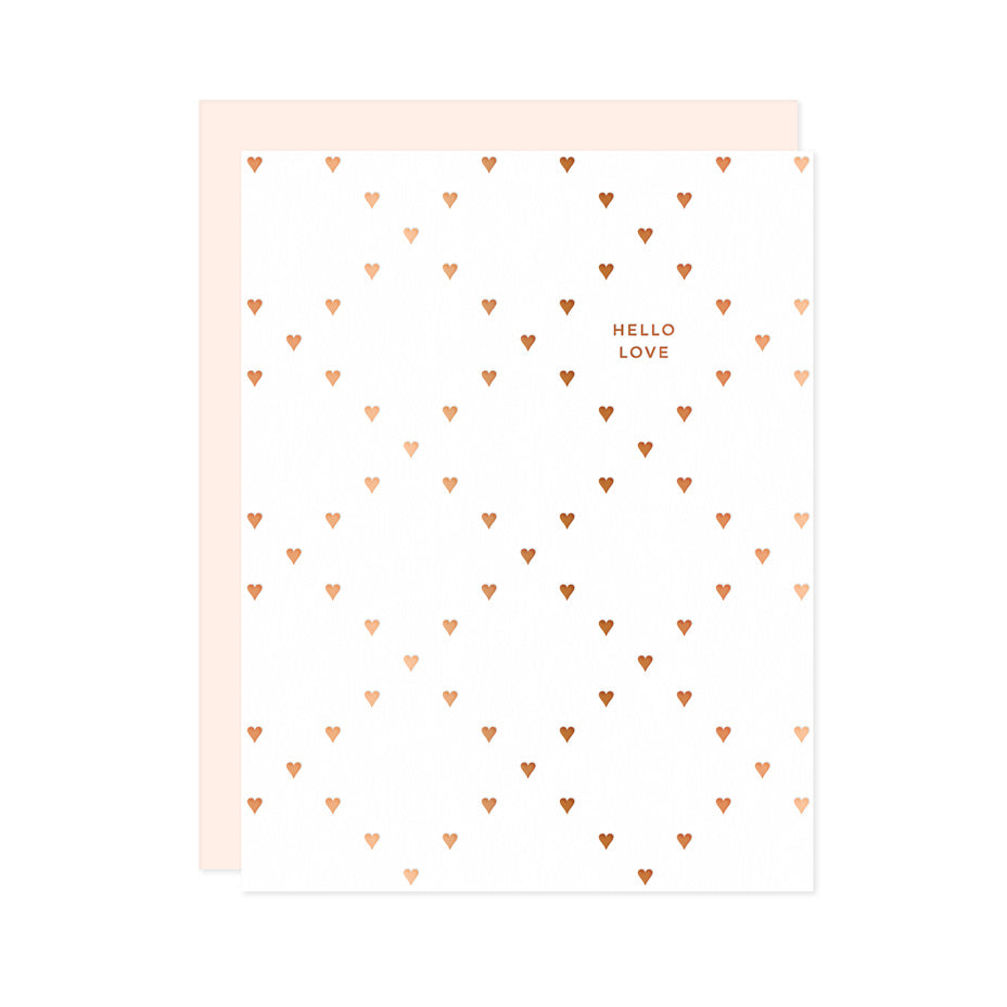Diamond Hearts Hello - Greeting Card