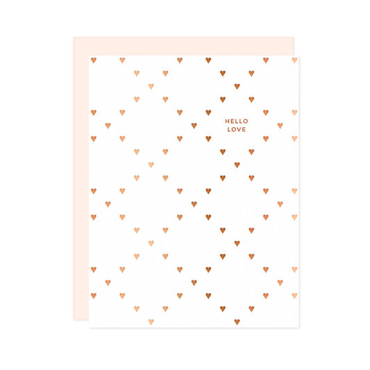 Diamond Hearts Hello - Greeting Card